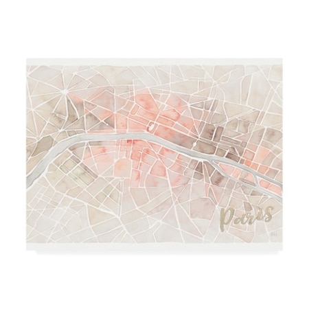 Laura Marshall 'Watercolor Wanderlust Paris Blush Crop' Canvas Art,18x24